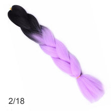 Load image into Gallery viewer, 24Inch Synthetic Long Jumbo Ombre Braiding Hair  For Women Colorful Braids 100g Rainbow Hair Gray  Black Trend Way