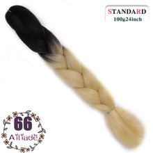 Load image into Gallery viewer, AILIADE 24 inch Jumbo Braids Long Ombre Synthetic High Temperature Braiding Kanekalon Hair Extensions African White Black Women