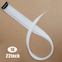 Load image into Gallery viewer, Lupu Synthetic Colorful Highlight Rainbow Hair Extensions Clip In One Piece 22 Inches Long Straight False Hair Pieces For Women