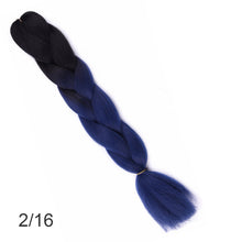 Load image into Gallery viewer, 24Inch Synthetic Long Jumbo Ombre Braiding Hair  For Women Colorful Braids 100g Rainbow Hair Gray  Black Trend Way