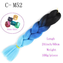 Load image into Gallery viewer, Ombre Jumbo Braids Hair 24inch 100g Synthetic Braiding Hair Crochet Braid Hair Extension  for Women Blond Brown Pink Purple