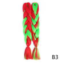 Load image into Gallery viewer, Aigemei 24'' Inter-color Jumbo Braids Long Synthetic Braiding Hair Crochet Braid Hair Extensions Red Yellow Blue Mix Color