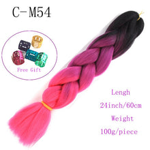 Load image into Gallery viewer, Ombre Jumbo Braids Hair 24inch 100g Synthetic Braiding Hair Crochet Braid Hair Extension  for Women Blond Brown Pink Purple