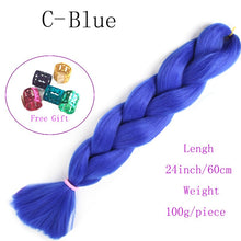 Load image into Gallery viewer, Ombre Jumbo Braids Hair 24inch 100g Synthetic Braiding Hair Crochet Braid Hair Extension  for Women Blond Brown Pink Purple