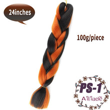Load image into Gallery viewer, AILIADE 24 inch Jumbo Braids Long Ombre Synthetic High Temperature Braiding Kanekalon Hair Extensions African White Black Women