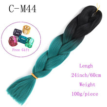 Load image into Gallery viewer, Ombre Jumbo Braids Hair 24inch 100g Synthetic Braiding Hair Crochet Braid Hair Extension  for Women Blond Brown Pink Purple