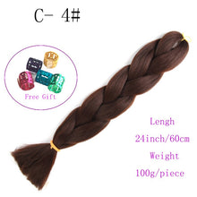 Load image into Gallery viewer, Ombre Jumbo Braids Hair 24inch 100g Synthetic Braiding Hair Crochet Braid Hair Extension  for Women Blond Brown Pink Purple