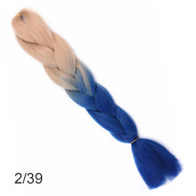 Load image into Gallery viewer, 24Inch Synthetic Long Jumbo Ombre Braiding Hair  For Women Colorful Braids 100g Rainbow Hair Gray  Black Trend Way