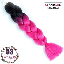 Load image into Gallery viewer, AILIADE 24 inch Jumbo Braids Long Ombre Synthetic High Temperature Braiding Kanekalon Hair Extensions African White Black Women