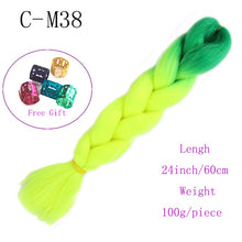 Load image into Gallery viewer, Ombre Jumbo Braids Hair 24inch 100g Synthetic Braiding Hair Crochet Braid Hair Extension  for Women Blond Brown Pink Purple