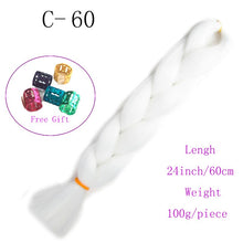 Load image into Gallery viewer, Ombre Jumbo Braids Hair 24inch 100g Synthetic Braiding Hair Crochet Braid Hair Extension  for Women Blond Brown Pink Purple