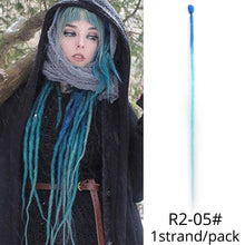 Load image into Gallery viewer, 5 Strands Synthetic 20 36inch Handmade Dreadlocks Hair Extensions Crochet Braid Hairpiece For Women/Men Pink Blue Crochet Hair