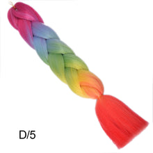 Load image into Gallery viewer, 24Inch Synthetic Long Jumbo Ombre Braiding Hair  For Women Colorful Braids 100g Rainbow Hair Gray  Black Trend Way