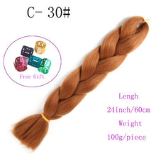 Load image into Gallery viewer, Ombre Jumbo Braids Hair 24inch 100g Synthetic Braiding Hair Crochet Braid Hair Extension  for Women Blond Brown Pink Purple