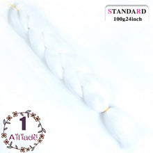 Load image into Gallery viewer, AILIADE 24 inch Jumbo Braids Long Ombre Synthetic High Temperature Braiding Kanekalon Hair Extensions African White Black Women