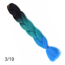 Load image into Gallery viewer, 24Inch Synthetic Long Jumbo Ombre Braiding Hair  For Women Colorful Braids 100g Rainbow Hair Gray  Black Trend Way