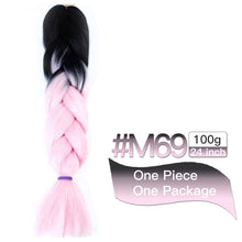 Load image into Gallery viewer, MSTN Synthetic Hair Ombre Long Straight Fake Braiding Hair Extension for Braids Jumbo Hair Hazel Braids Pink Hair Extensions