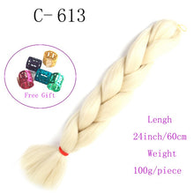 Load image into Gallery viewer, Ombre Jumbo Braids Hair 24inch 100g Synthetic Braiding Hair Crochet Braid Hair Extension  for Women Blond Brown Pink Purple