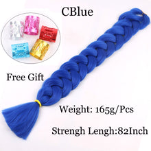 Load image into Gallery viewer, 41 inch Synthetic Braiding Hair 165g Crochet Jumbo Braids Hair Extensions 3pcs/lot Pure Color Orange Red  Yellow Purple