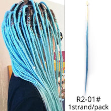 Load image into Gallery viewer, 5 Strands Synthetic 20 36inch Handmade Dreadlocks Hair Extensions Crochet Braid Hairpiece For Women/Men Pink Blue Crochet Hair