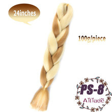 Load image into Gallery viewer, AILIADE 24 inch Jumbo Braids Long Ombre Synthetic High Temperature Braiding Kanekalon Hair Extensions African White Black Women