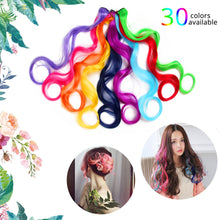 Load image into Gallery viewer, Alileader Synthetic Wavy One Clip In Hair Rainbow Color Curly Clip In One Piece Hair Extensions More Durable Long Curly Hairs