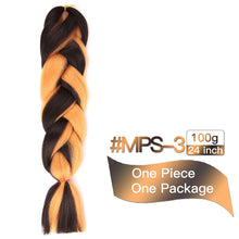 Load image into Gallery viewer, MSTN Synthetic Hair Ombre Long Straight Fake Braiding Hair Extension for Braids Jumbo Hair Hazel Braids Pink Hair Extensions