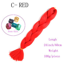 Load image into Gallery viewer, Ombre Jumbo Braids Hair 24inch 100g Synthetic Braiding Hair Crochet Braid Hair Extension  for Women Blond Brown Pink Purple