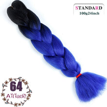 Load image into Gallery viewer, AILIADE 24 inch Jumbo Braids Long Ombre Synthetic High Temperature Braiding Kanekalon Hair Extensions African White Black Women
