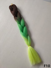 Load image into Gallery viewer, Pervado Hair 1pc 24" 100G/PC Ombre Jumbo Braids Crochet Hair Synthetic Braiding Hair Extension Yaki Bulk Red Green Rasta Color