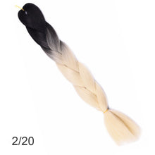 Load image into Gallery viewer, 24Inch Synthetic Long Jumbo Ombre Braiding Hair  For Women Colorful Braids 100g Rainbow Hair Gray  Black Trend Way
