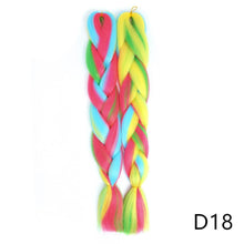 Load image into Gallery viewer, Aigemei 24'' Inter-color Jumbo Braids Long Synthetic Braiding Hair Crochet Braid Hair Extensions Red Yellow Blue Mix Color