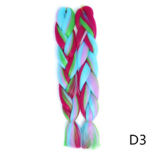 Load image into Gallery viewer, Aigemei 24'' Inter-color Jumbo Braids Long Synthetic Braiding Hair Crochet Braid Hair Extensions Red Yellow Blue Mix Color