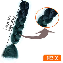 Load image into Gallery viewer, 24inch Synthetic HairPieces Braids Jumbo Hair Extensions Braiding Rainbow Blue Pink Blonde Purple Ombre DreadLock Braid MUMUPI