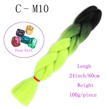Load image into Gallery viewer, Ombre Jumbo Braids Hair 24inch 100g Synthetic Braiding Hair Crochet Braid Hair Extension  for Women Blond Brown Pink Purple