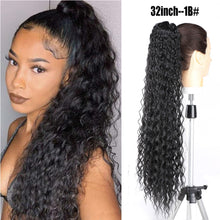 Load image into Gallery viewer, BOL 32Inch Long Kinky Curly Ponytail Hair Extensions Human Hair Feeling Synthetic Drawstring Ponytail Soft and Natural for Women