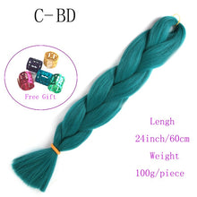 Load image into Gallery viewer, Ombre Jumbo Braids Hair 24inch 100g Synthetic Braiding Hair Crochet Braid Hair Extension  for Women Blond Brown Pink Purple