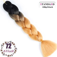 Load image into Gallery viewer, AILIADE 24 inch Jumbo Braids Long Ombre Synthetic High Temperature Braiding Kanekalon Hair Extensions African White Black Women