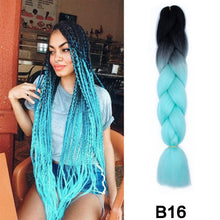 Load image into Gallery viewer, 24'' 100G Synthetic Jumbo Braiding Hair Ombre Rainbow Hair Extensions Festival Jumbo Crochet Hair Weaving Box Braids Hairpieces
