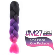 Load image into Gallery viewer, MSTN Synthetic Hair Ombre Long Straight Fake Braiding Hair Extension for Braids Jumbo Hair Hazel Braids Pink Hair Extensions