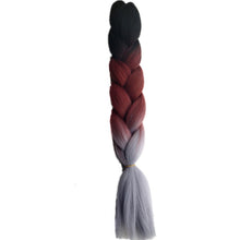 Load image into Gallery viewer, Pervado Hair 1pc 24" 100G/PC Ombre Jumbo Braids Crochet Hair Synthetic Braiding Hair Extension Yaki Bulk Red Green Rasta Color
