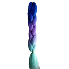 Load image into Gallery viewer, Pervado Hair Burg Brown Grey Ombre Crochet Braiding Hair Extensions One Piece 100g/Pack 24Inch Long Synthetic Jumbo Braids Hair