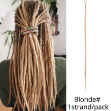 Load image into Gallery viewer, 5 Strands Synthetic 20 36inch Handmade Dreadlocks Hair Extensions Crochet Braid Hairpiece For Women/Men Pink Blue Crochet Hair