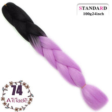 Load image into Gallery viewer, AILIADE 24 inch Jumbo Braids Long Ombre Synthetic High Temperature Braiding Kanekalon Hair Extensions African White Black Women