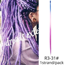 Load image into Gallery viewer, 5 Strands Synthetic 20 36inch Handmade Dreadlocks Hair Extensions Crochet Braid Hairpiece For Women/Men Pink Blue Crochet Hair