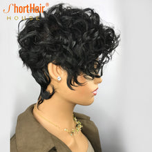 Load image into Gallery viewer, Short Curly Human Hair Wigs For Girls Pxie Cut Lace Front Wigs For Black Women Pre plucked Cheap HD Lace Wig Glueless