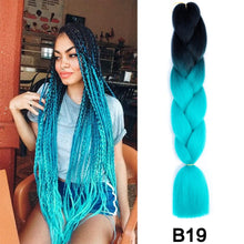 Load image into Gallery viewer, 24'' 100G Synthetic Jumbo Braiding Hair Ombre Rainbow Hair Extensions Festival Jumbo Crochet Hair Weaving Box Braids Hairpieces
