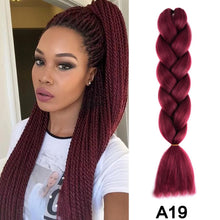 Load image into Gallery viewer, 24'' 100G Synthetic Jumbo Braiding Hair Ombre Rainbow Hair Extensions Festival Jumbo Crochet Hair Weaving Box Braids Hairpieces