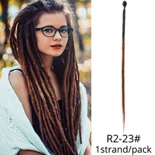 Load image into Gallery viewer, 5 Strands Synthetic 20 36inch Handmade Dreadlocks Hair Extensions Crochet Braid Hairpiece For Women/Men Pink Blue Crochet Hair