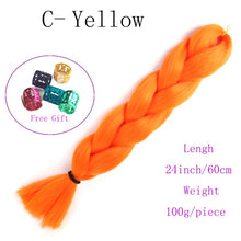 Load image into Gallery viewer, Ombre Jumbo Braids Hair 24inch 100g Synthetic Braiding Hair Crochet Braid Hair Extension  for Women Blond Brown Pink Purple